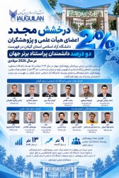 پژوهشگر و عضو هیأت علمی مرتبط با دانشگاه آزاد اسلامی استان گیلان در فهرست دو درصد پژوهشگران پراستناد برتر جهان در سال ۲۰۲۶ قرار گرفتند.  درخشش اعضای هیأت علمی و پژوهشگران دانشگاه آزاد اسلامی استان گیلان در فهرست دو درصد تحقیقات پراستناد برتر جهان در سال ۲۰۲۶